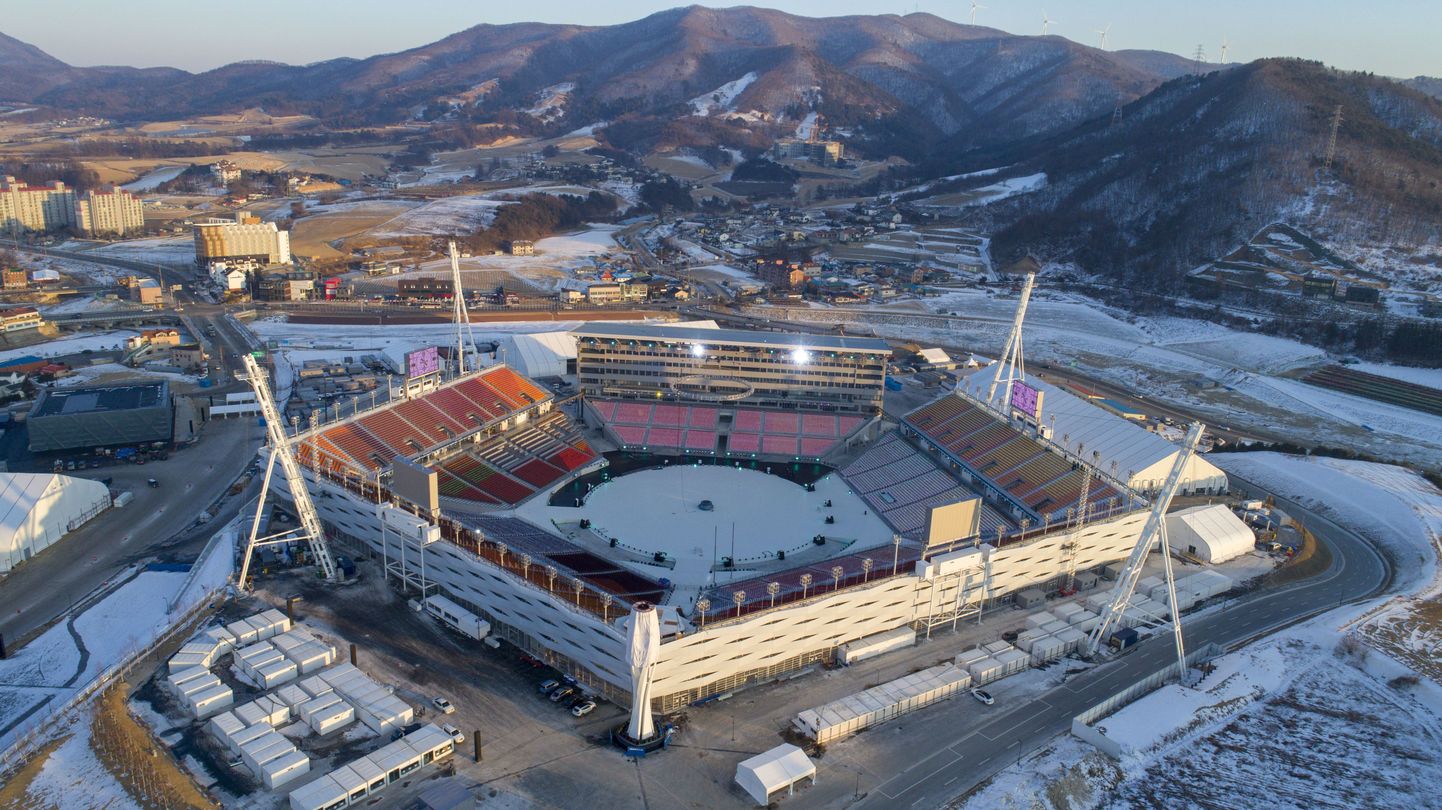 Pyeongchangi olümpiastaadion, mis võõrustab ava- ja lõputseremooniat.