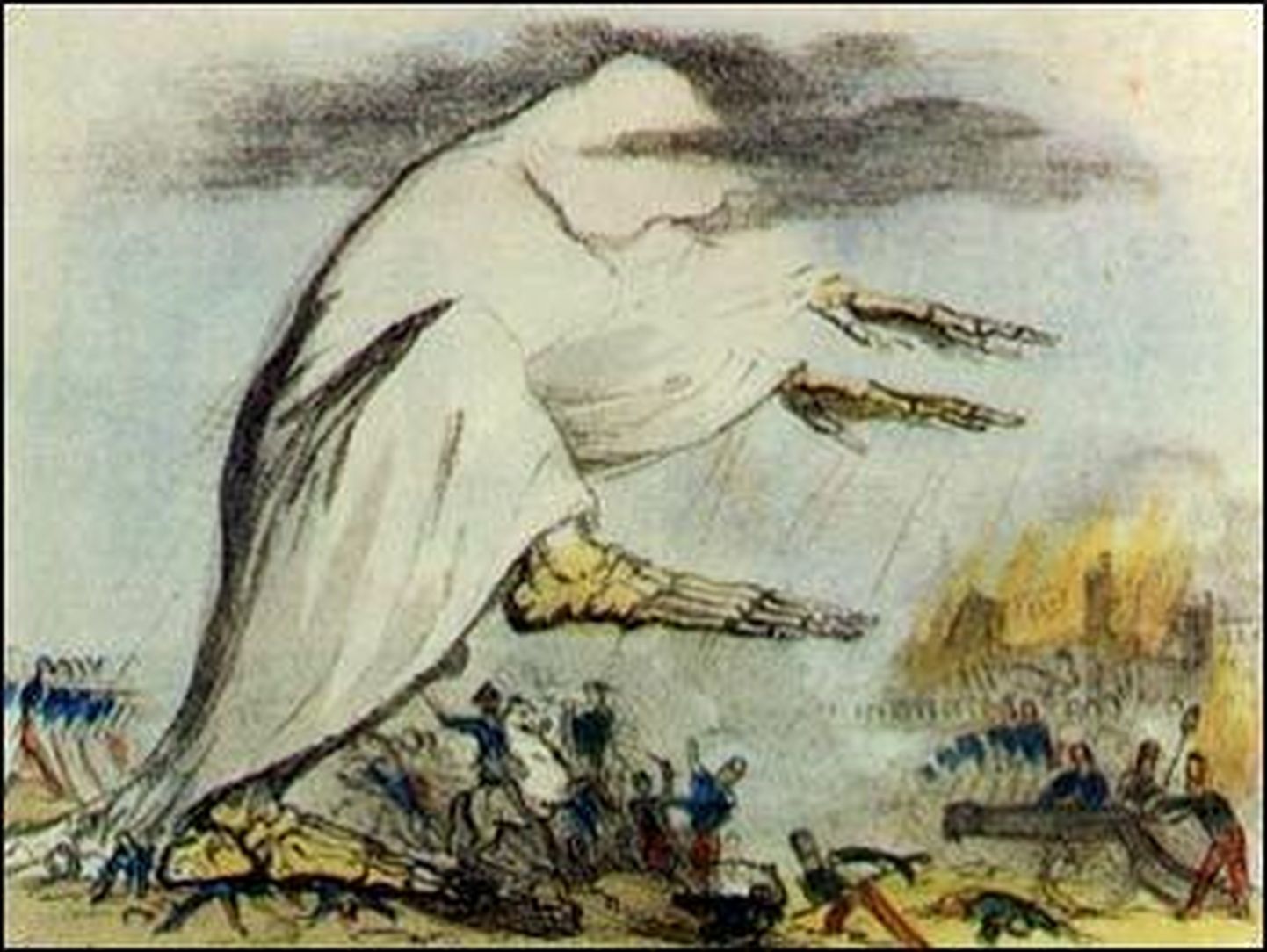Fekaal-oraalselt leviv koolera oli üks 19. sajandi hirmsamaid ja kardetumaid epideemilisi haigusi. Robert Seymouri (1798–1836) illustratsioon.