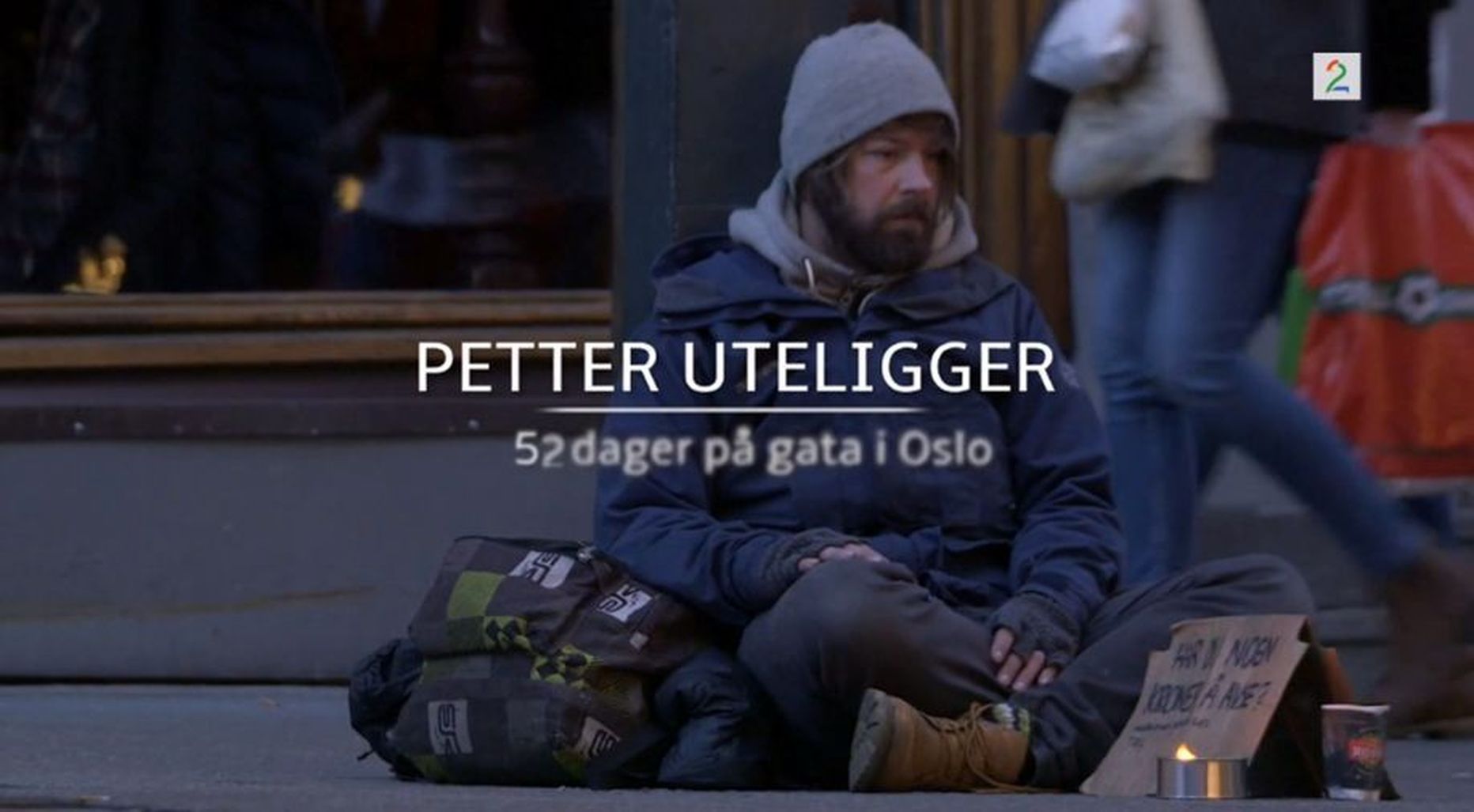 Kaader tõsielusarjast «Petter Uteligger» (Kodutu Petter)