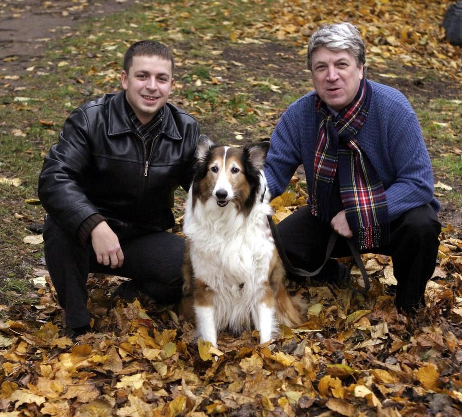 Dimitri Klenski koos poja Kirilli ja koer Tsanaga.