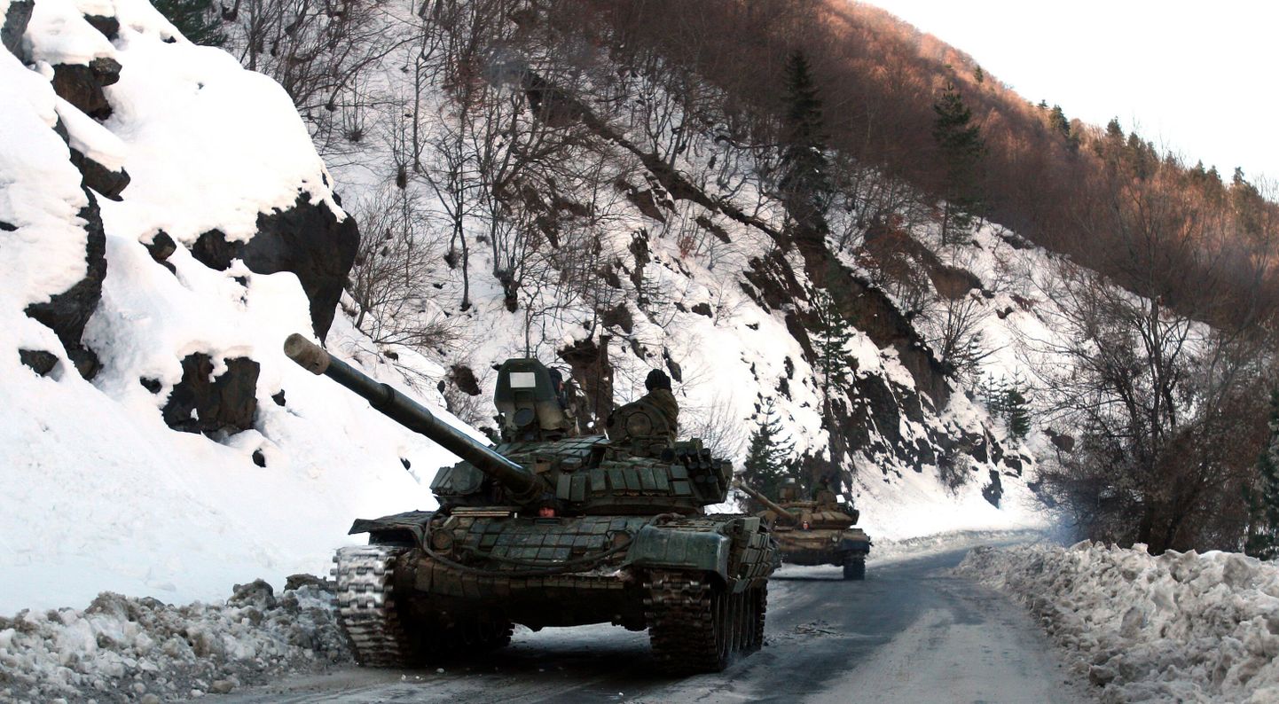 Vene tank Džava küla lähedal Lõuna-Osseetias.