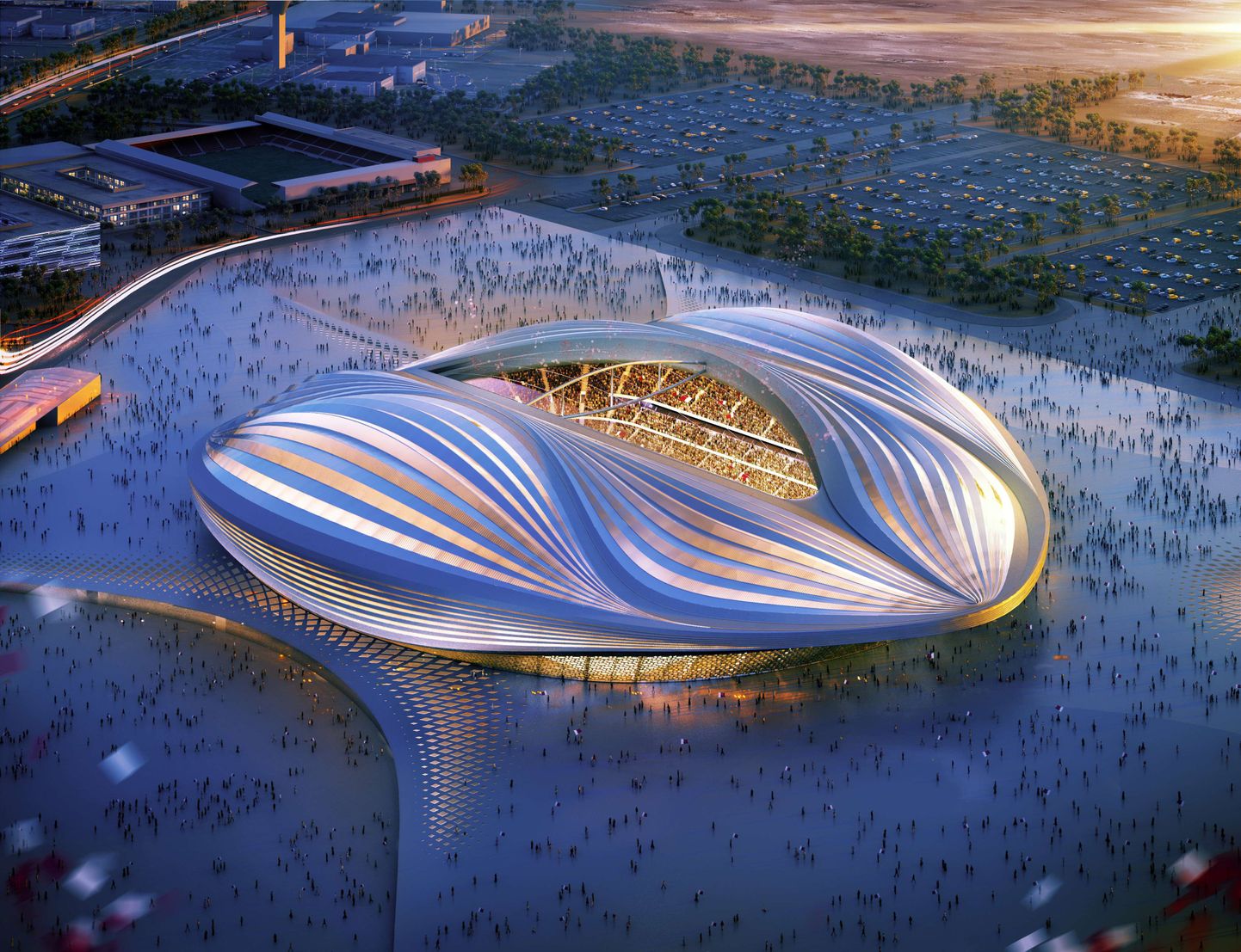 Selline peaks välja nägema üks 2022. aasta jalgpalli MMi võõrustav areen, mis peaks kerkima Al-Wakrahi.