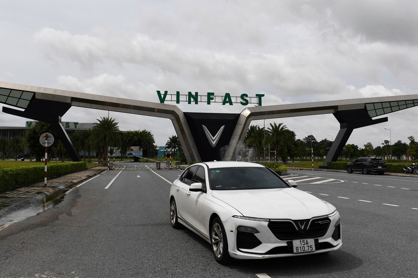 VinFasti elektriautode tehase sissepääs Vietnamis, Haiphongi linnas.