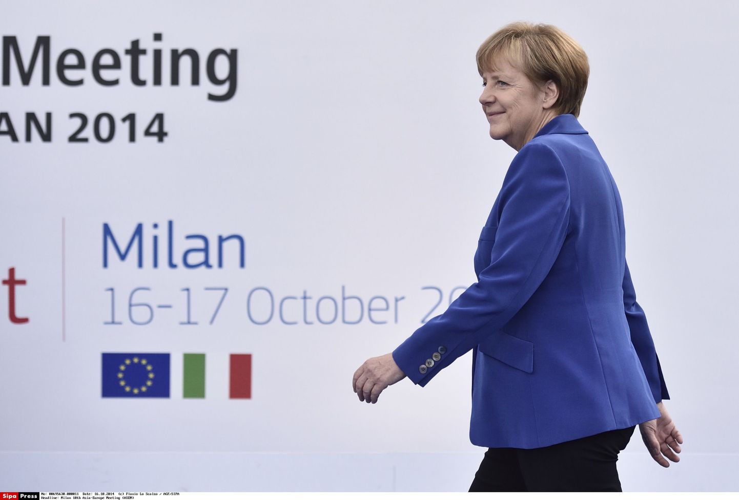 Saksa kantsler Angela Merkel saabub  ASEMi foorumile Milanos.
