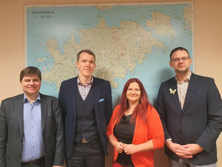 Maaelu Teadmuskeskuse direktor Andre Veskioja (paremal) ning asedirektorid Pille Koorberg, Marko Kass ja Andrus Rahnu.