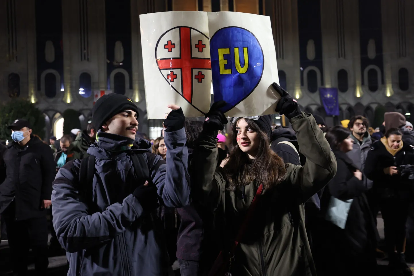 Gruusia meeleavaldajad 30. novembril Thbilisis.