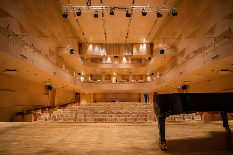 Muusika- ja teatriakadeemia suur saal on imepärane – selles on tipptasemel akustika, mis on võrdväärne absoluutselt parimate kontserdisaalidega Euroopas. Naturaalse akustikaga ruumi loomine on keeruline, selleks tuleb tunda ja rakendada kujutavat geomeetriat ja teoreetilist mehaanikat, aga lisaks usaldada ka intuitsiooni – oma kõhutunnet, nagu Linda Madalik seda ise nimetab. Muusikaakadeemia suurel saalil on tema südames ka isiklikult väga eriline koht.
