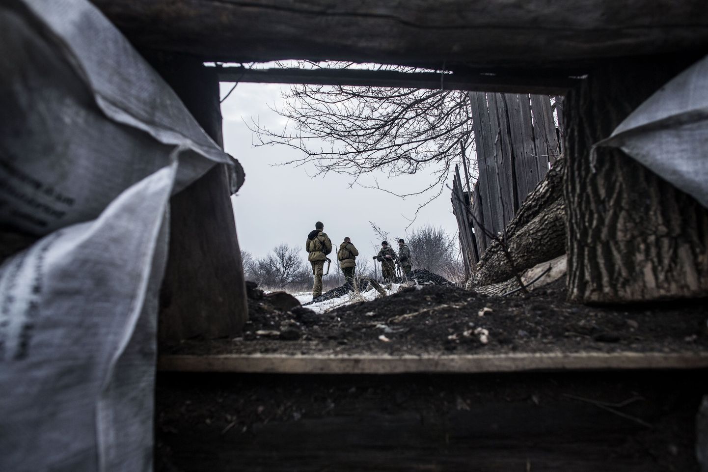 Terroristid Debaltseve lähistel Ida-Ukrainas.
