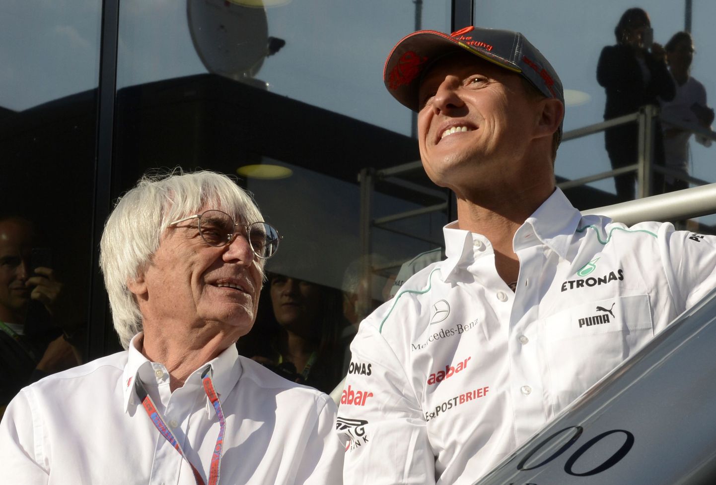 Bernie Ecclestone ja Michael Schumacher.