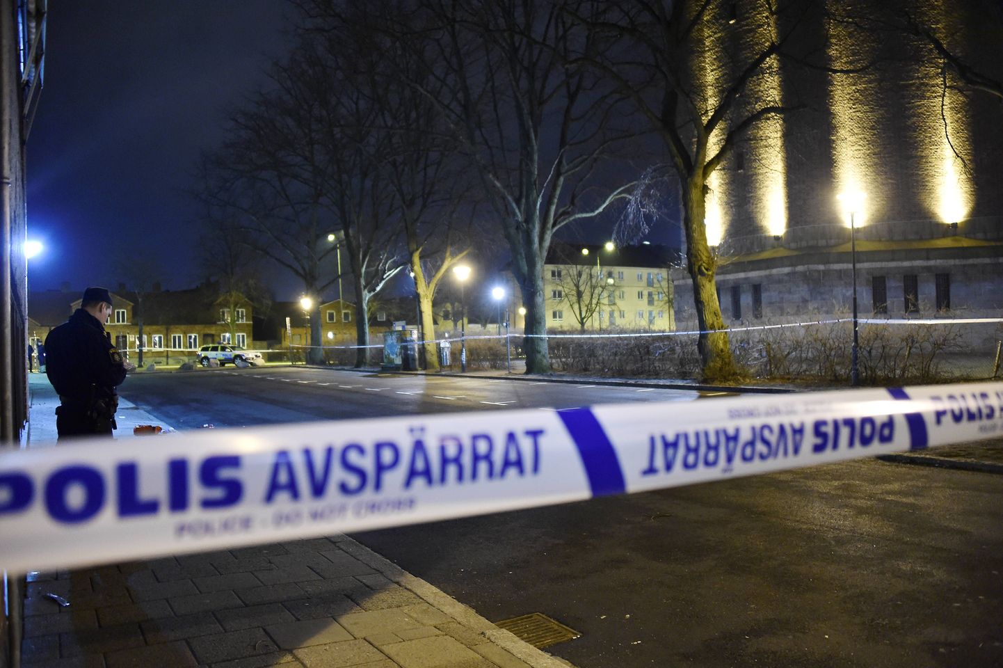 Politseilindid Malmös Neitsi Maarja kiriku juures.