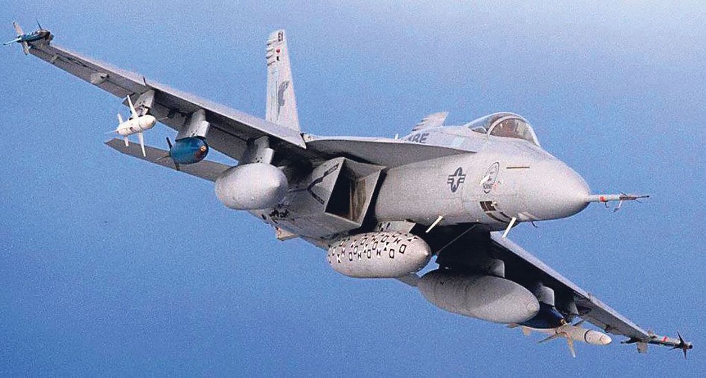 F/A-18 Hornet on üks tüüp lahingulennukeid, mis on suuteline tulistama uusimate nutirakettidega.