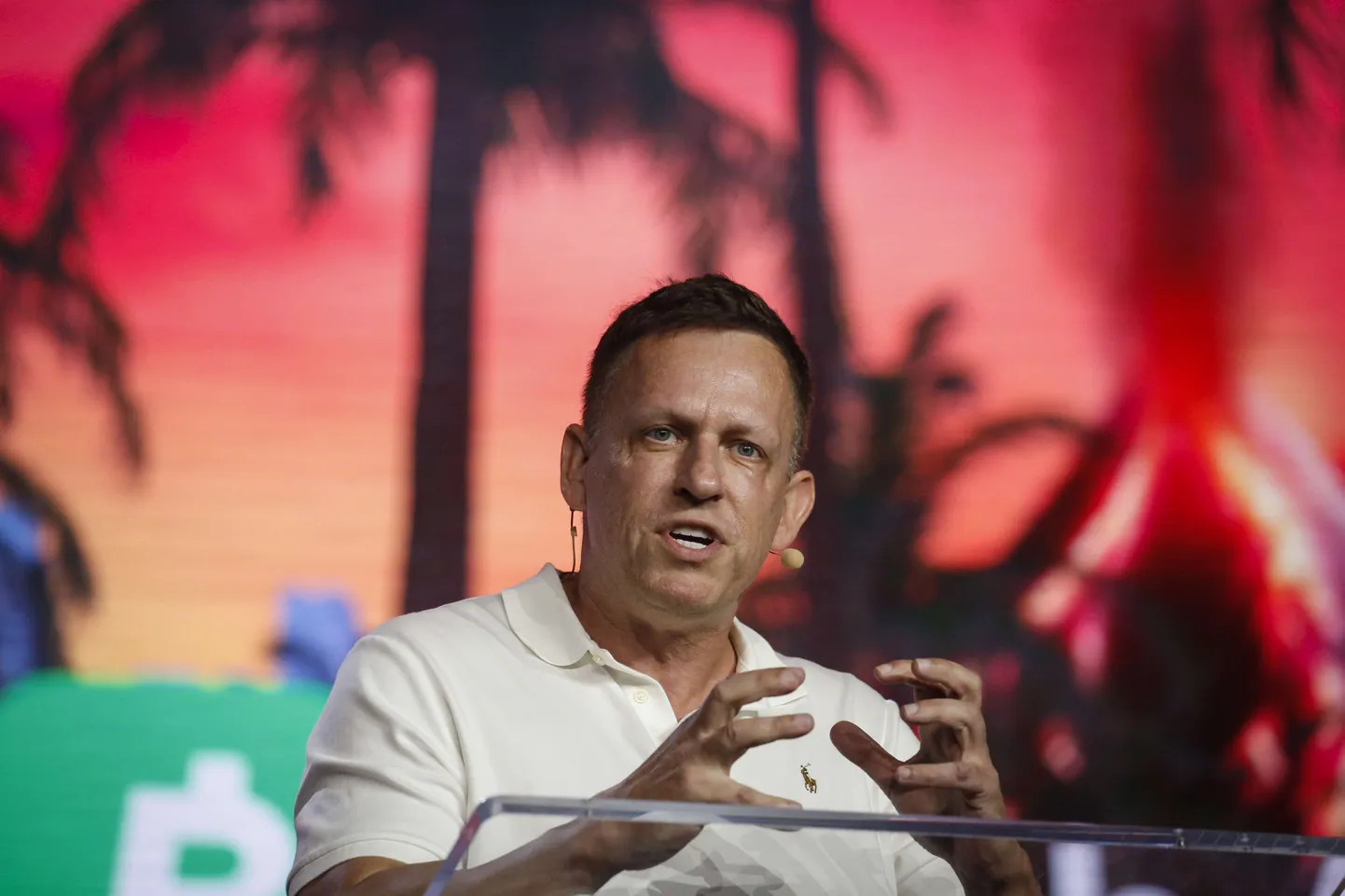 Peter Thiel eelmise aasta aprillis toimunud bitcoini konverentsil, kus ta rääkis küberrahade tulevikust, aga mitte sellest, et ta ise oli oma bitcoinid ära müünud.