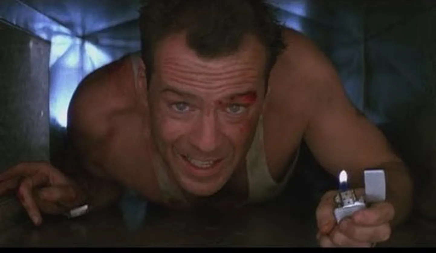Kaader filmist «Visa hing». Pildil Bruce Willis John McClane'i rollis