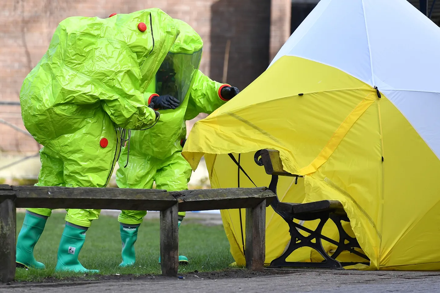 Pink, kus leiti teadvusetuna Sergei Skripal ja tema tütar Julia.