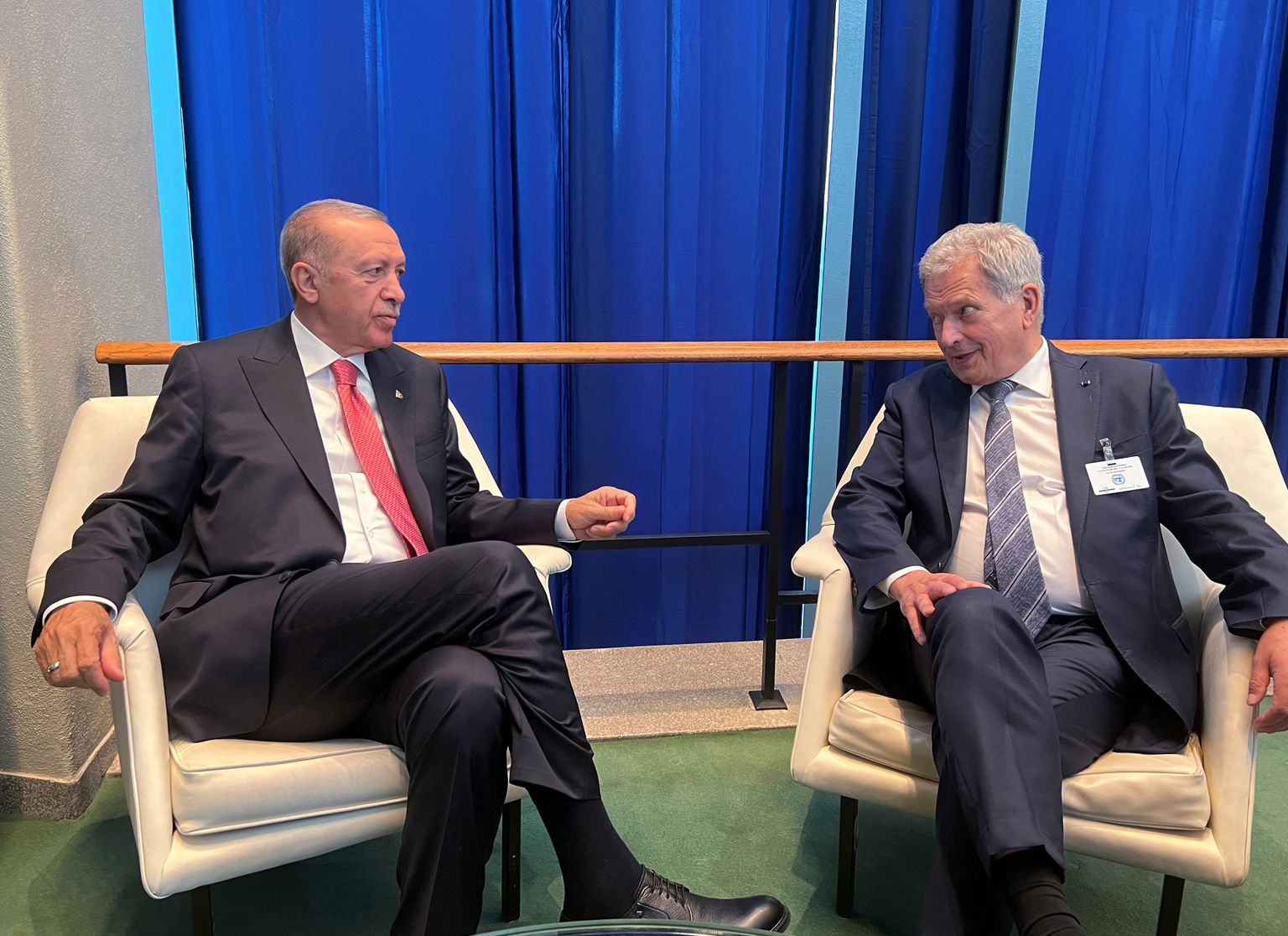 Türgi president Recep Tayyip Erdoğan kohtumas ÜRO Peaassamblee kõrvalt oma Soome ametivenna Sauli Niinistöga.