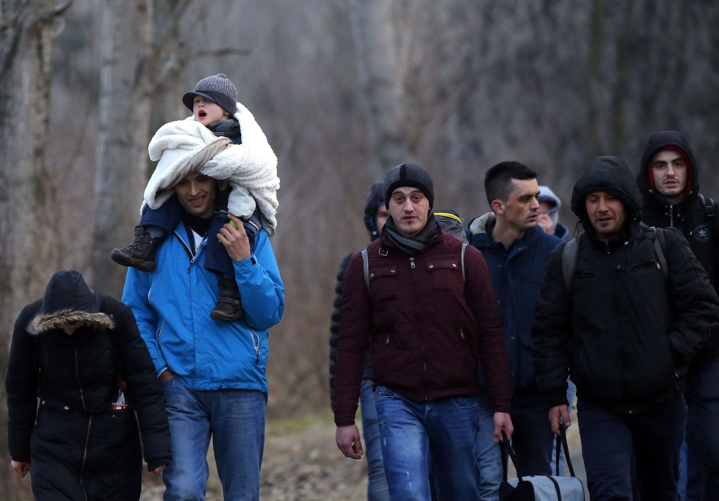 Ebaseaduslikult Serbiast Ungarisse saabunud kosovlased Asotthalomi asula lähedal tänavu veebruaris.