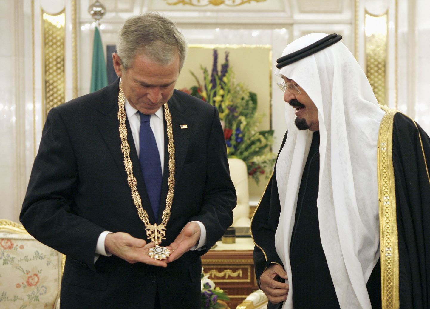 USA president George W. Bush  ja Saudi Araabia kuningas Abdullah