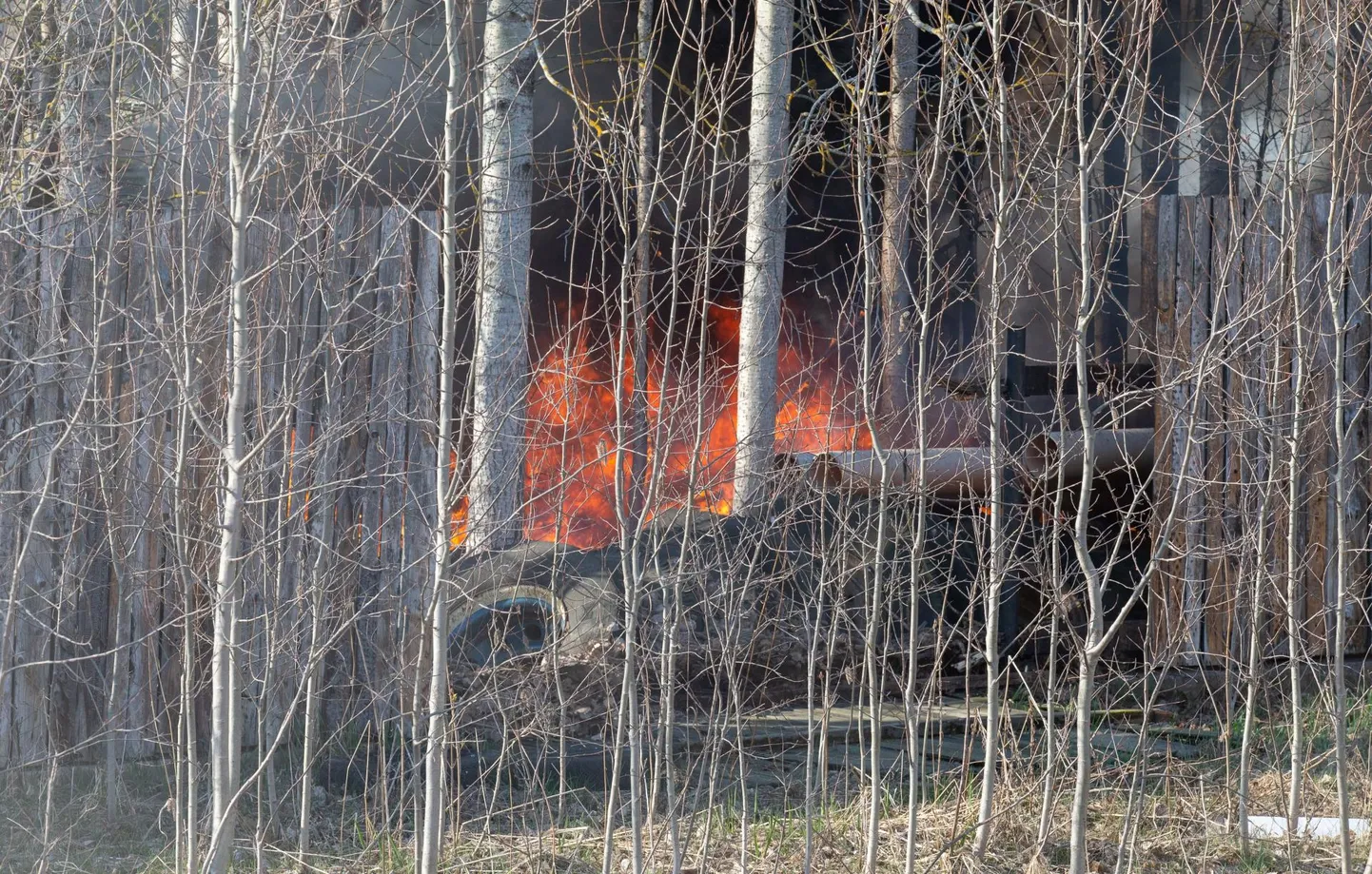 Põlevad rehvid. Foto on illustratiivne.