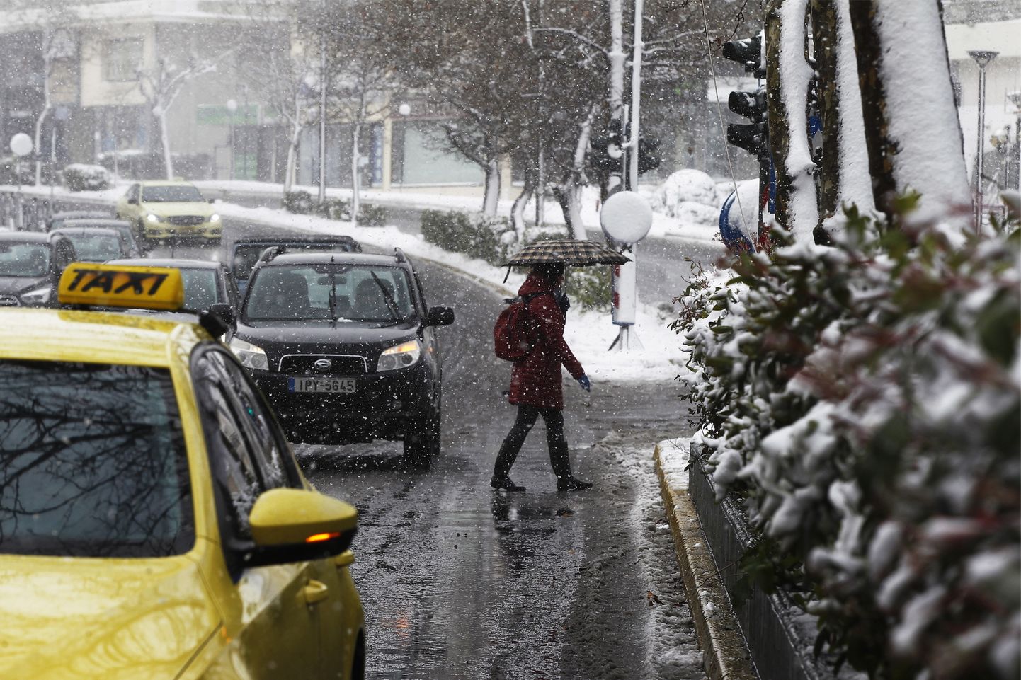 Tugev lumesadu 15. veebruaril Ateenas.