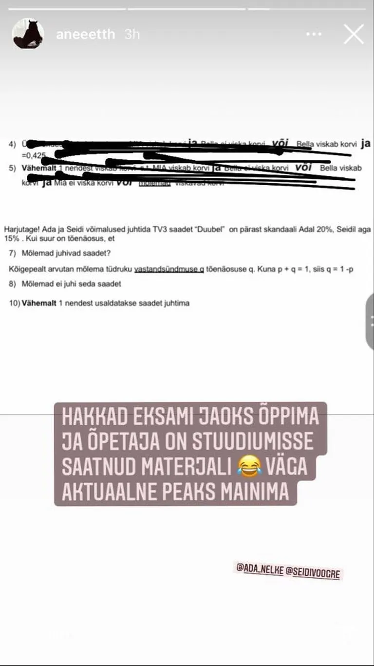 Kuvatõmmis Instagrami loost.