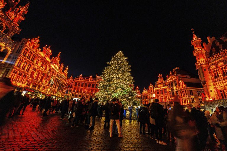 Рождественская ель и рынок в Брюсселе.
