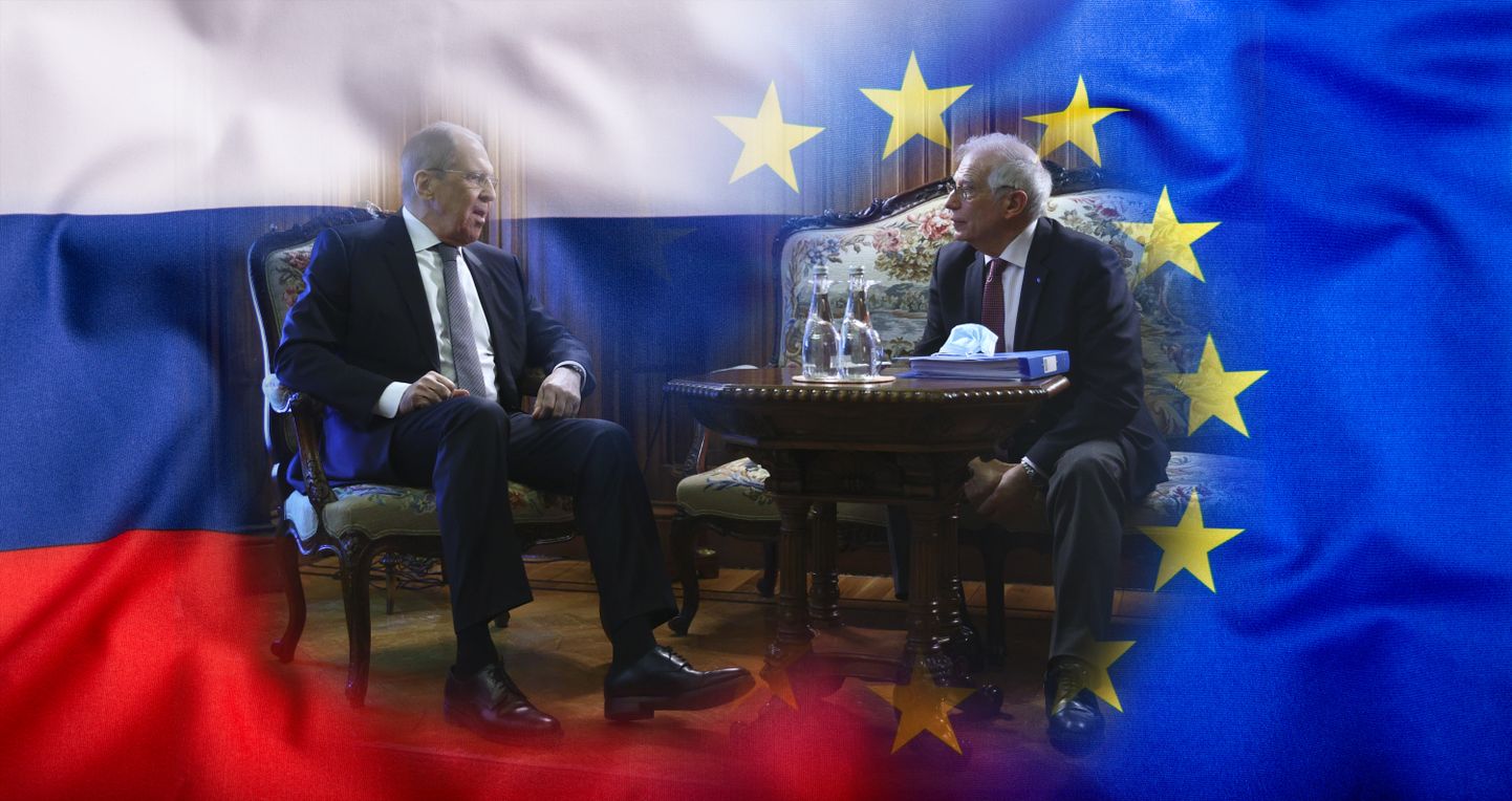 Krievijas ārlietu ministrs Sergejs Lavrovs, Eiropas Savienības (ES), augstais ārlietu pārstāvis Žozeps Borreljs.