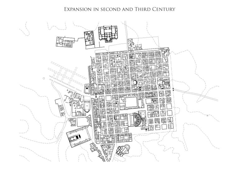 Timgadi linn pärast 2. ja 3. sajandi juurdeehitusi