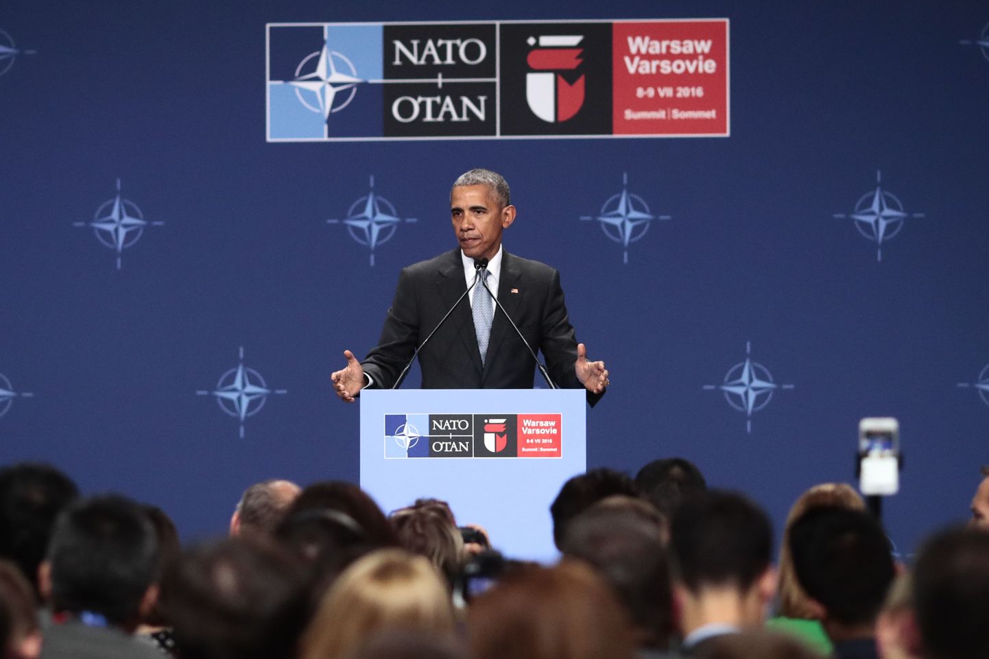 USA president Barack Obama nädalavahetusel Poolas ajakirjanikele esinemas.