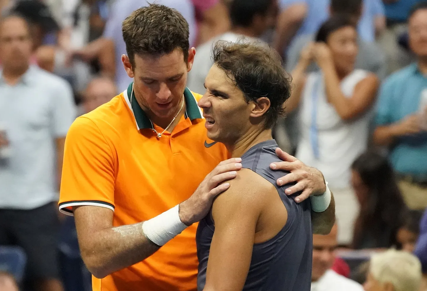 Juan Martin del Potro (vasakul) ja Rafael Nadali.