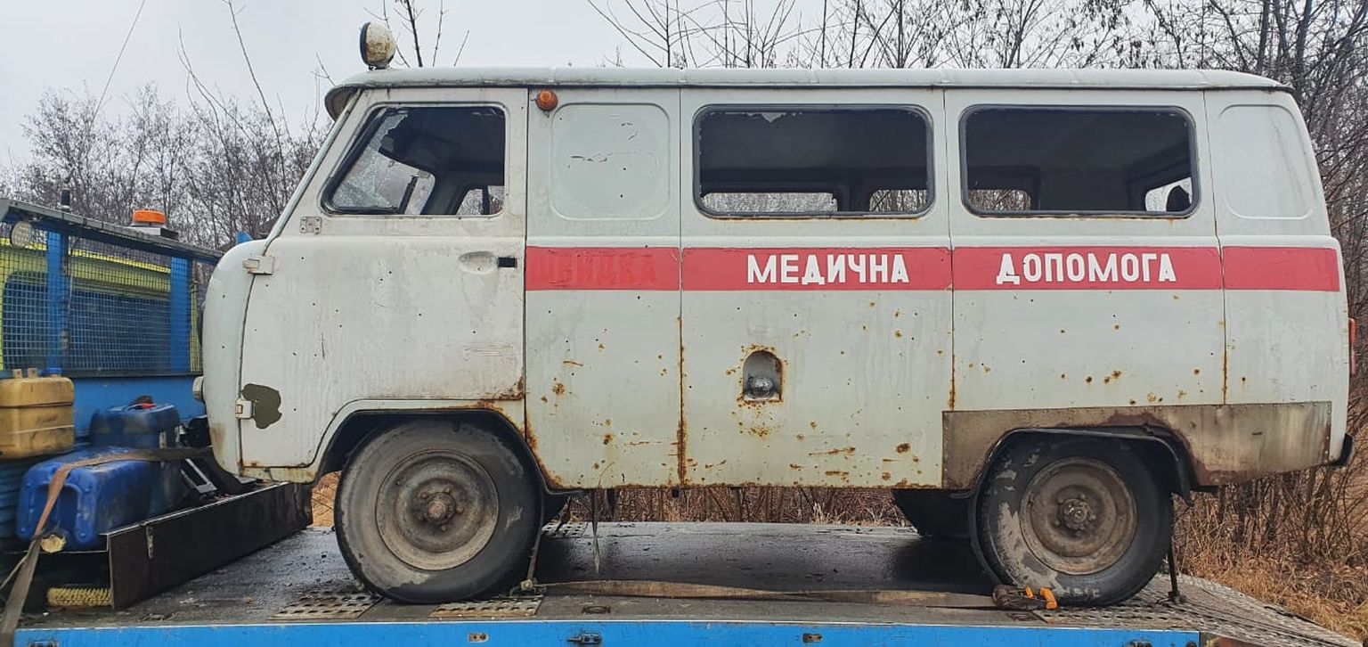 Sašauts Ukrainas mediķu transportlīdzeklis