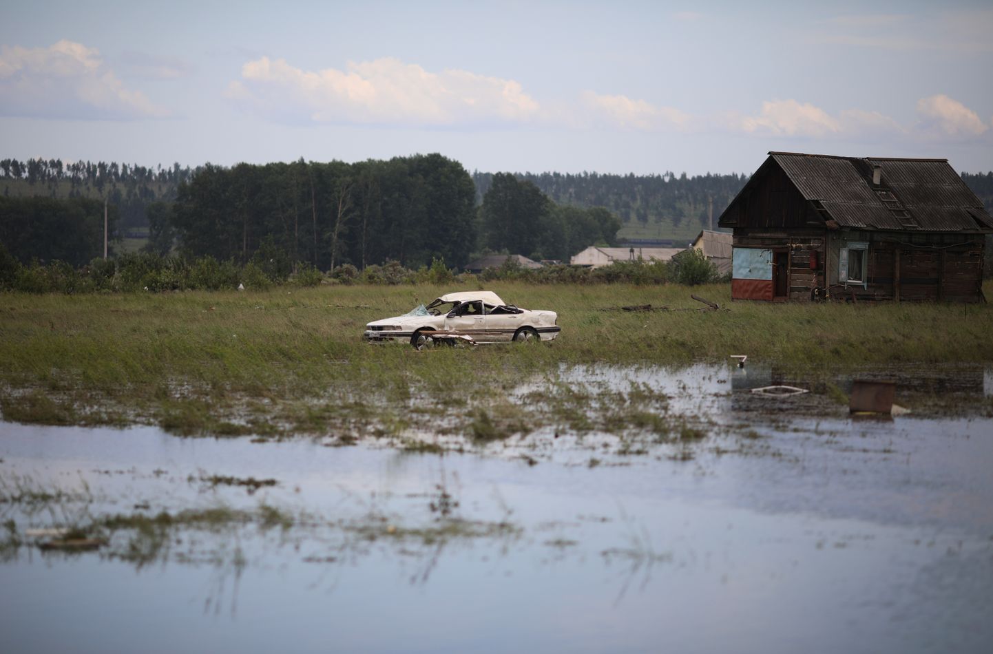 Город Тулун после наводнения в Иркутской области.