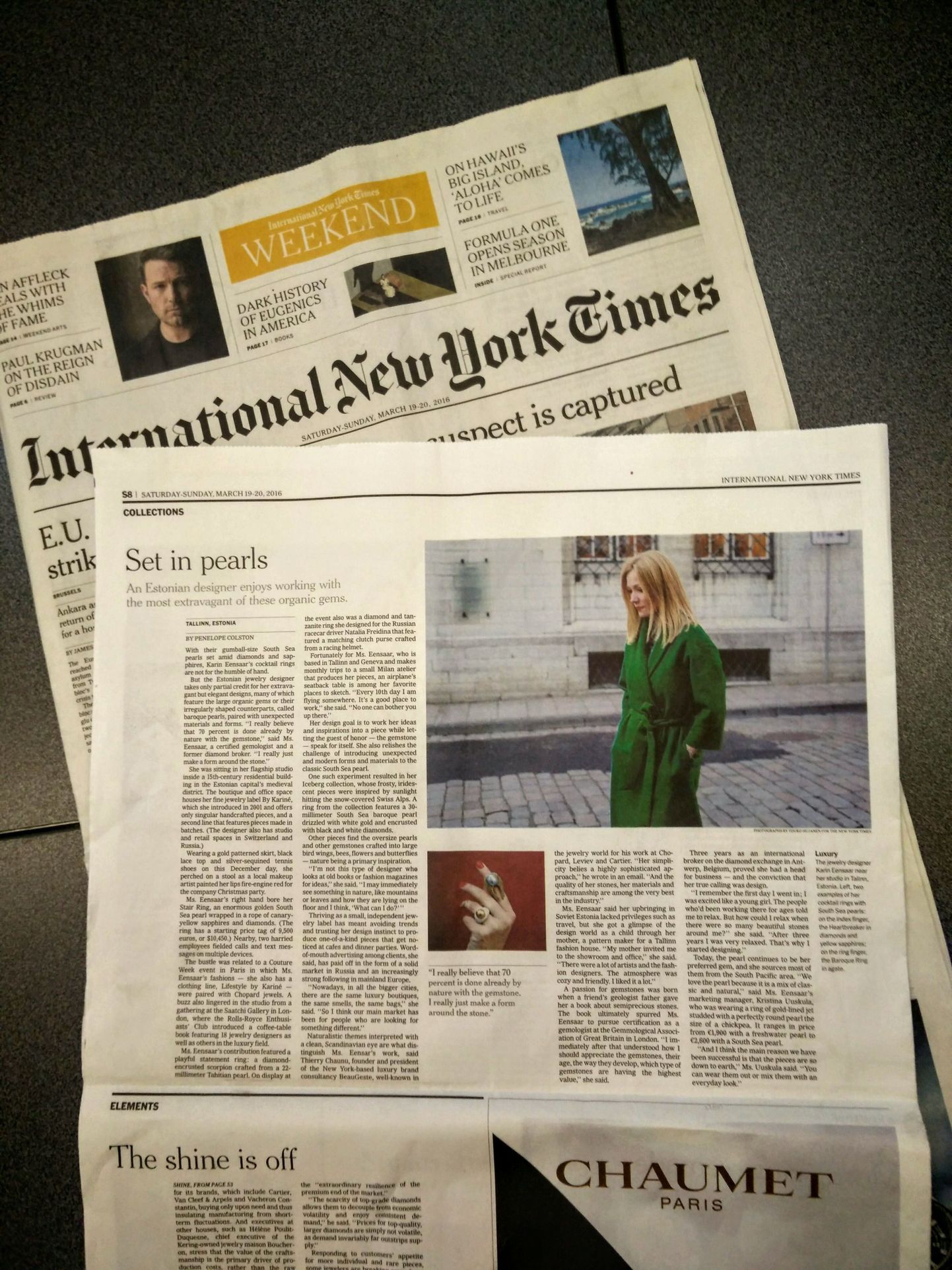 International New York Times nädalalõpu väljaanne