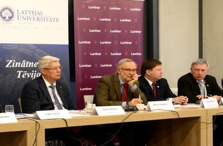 Участники дискуссий в Латвийском университете, октябрь 2017 