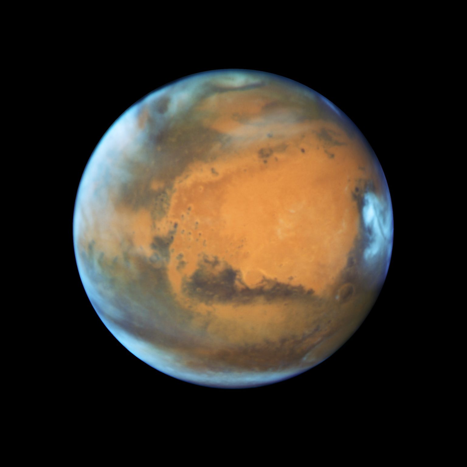 NASA Hubble'i kosmoseteleskoobi 12. mail 2016 tehtud foto Marsist. Marss asub Maast 55 - 400 miljoni kilomeetri kaugusel