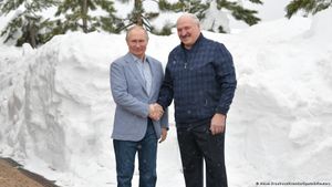 Путин и Лукашенко, февраль 2021 года