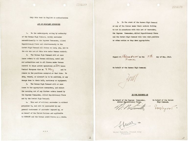 Prantsusmaal Reims'is 7. mail 1945 sõlmitud kapitulatsiooniakt Saksamaa ja lääneliitlaste vahel