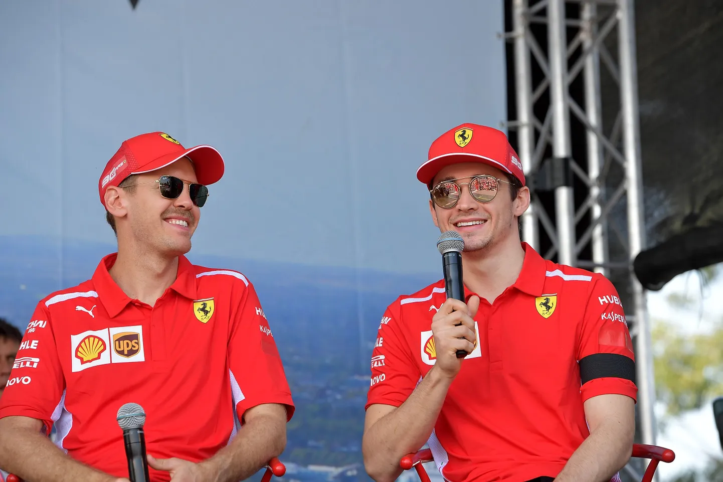 Sebastian Vettel (vasakul) ja Charles Leclerc.
