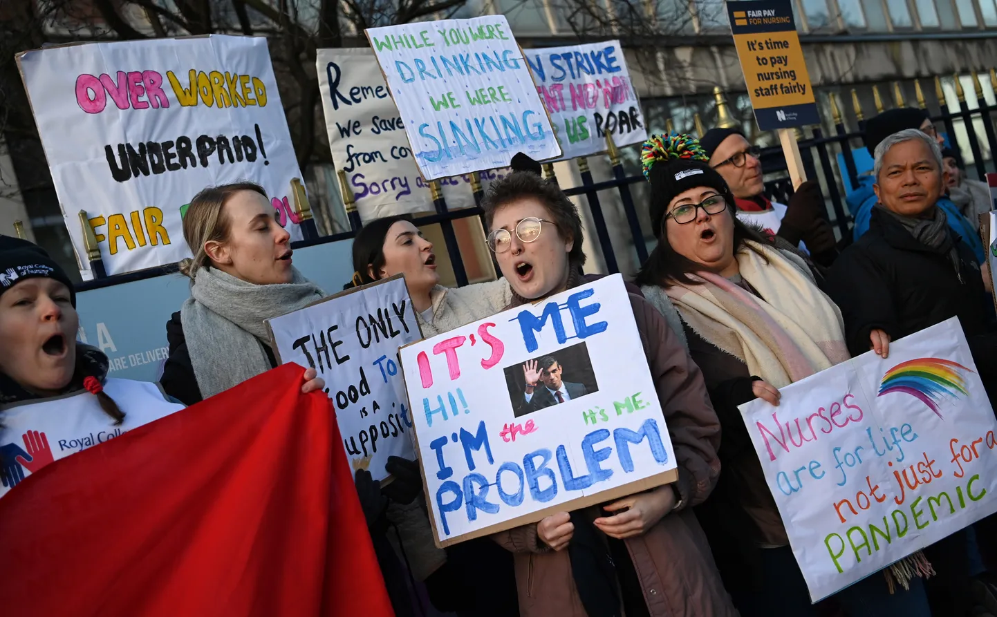 Briti meditsiiniõed streikimas tänavu jaanuaris.