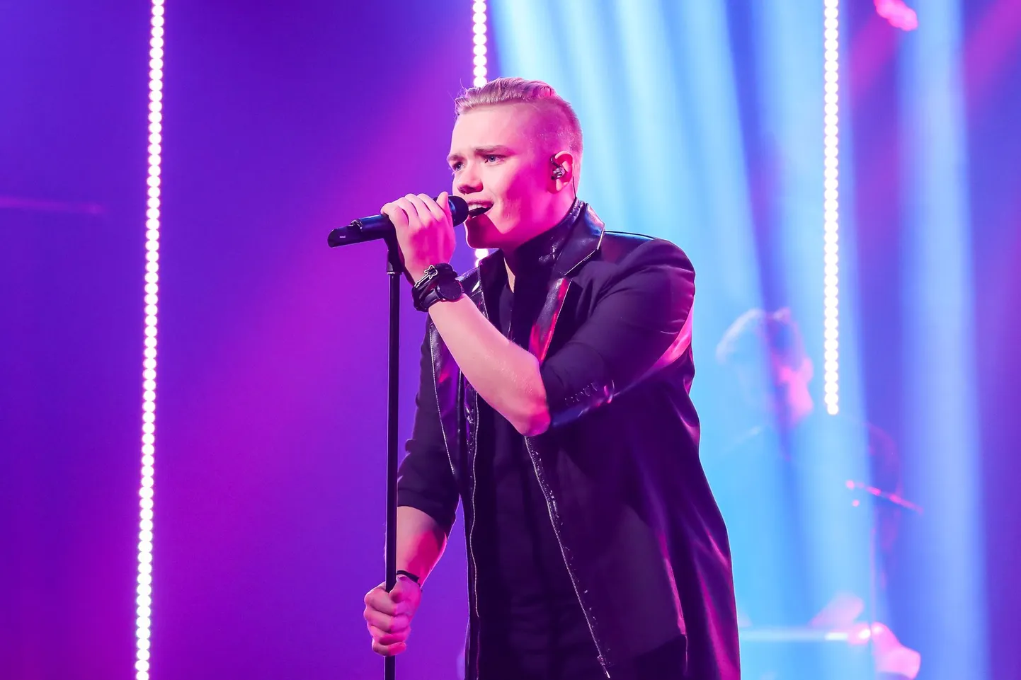 Eesti laul 2017 esimese poolfinaali salvestus, pildil Carl-Philip Madis