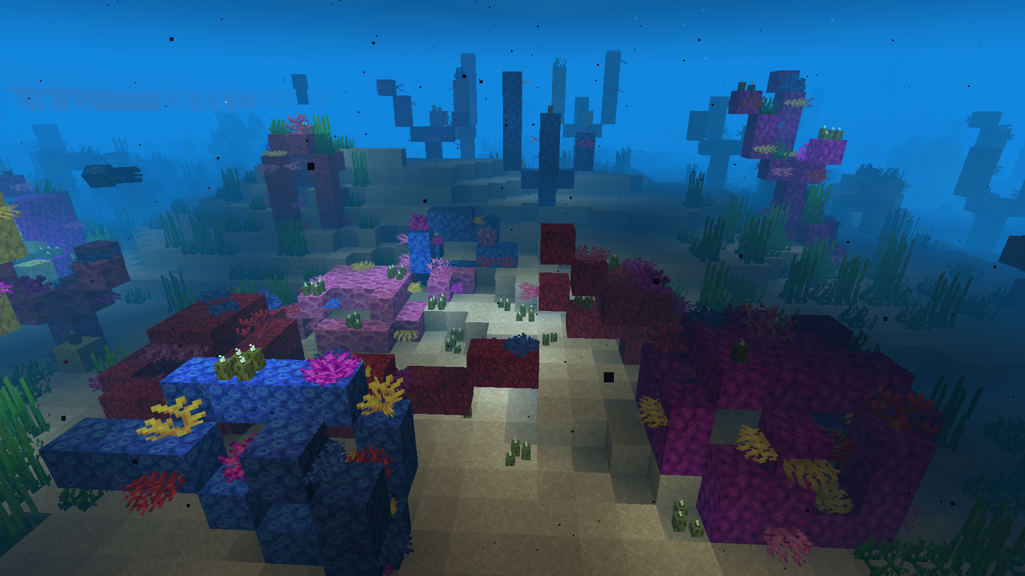 Virtuaalsete klotside arv on praktiliselt piiramatu. Pildil «Minecrafti» maailmas ilutsev korallriff.