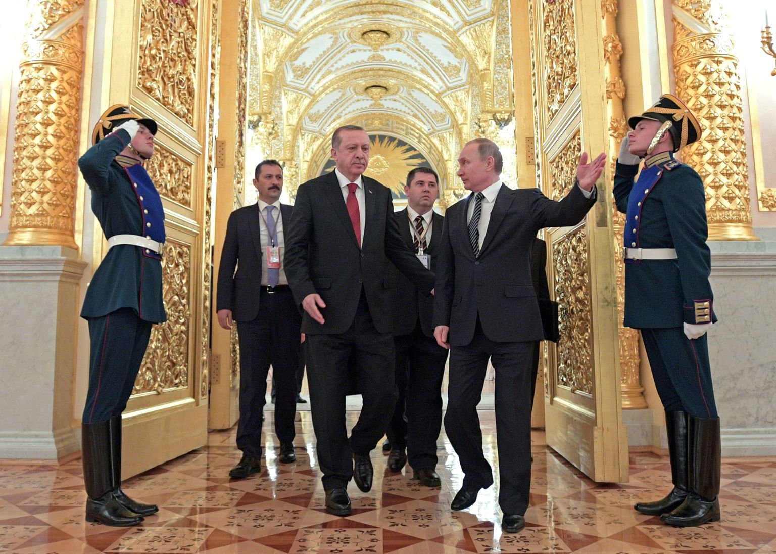 Vladimir Putin ja Recep Tayyip Erdogan märtsikuisel kohtumisel.