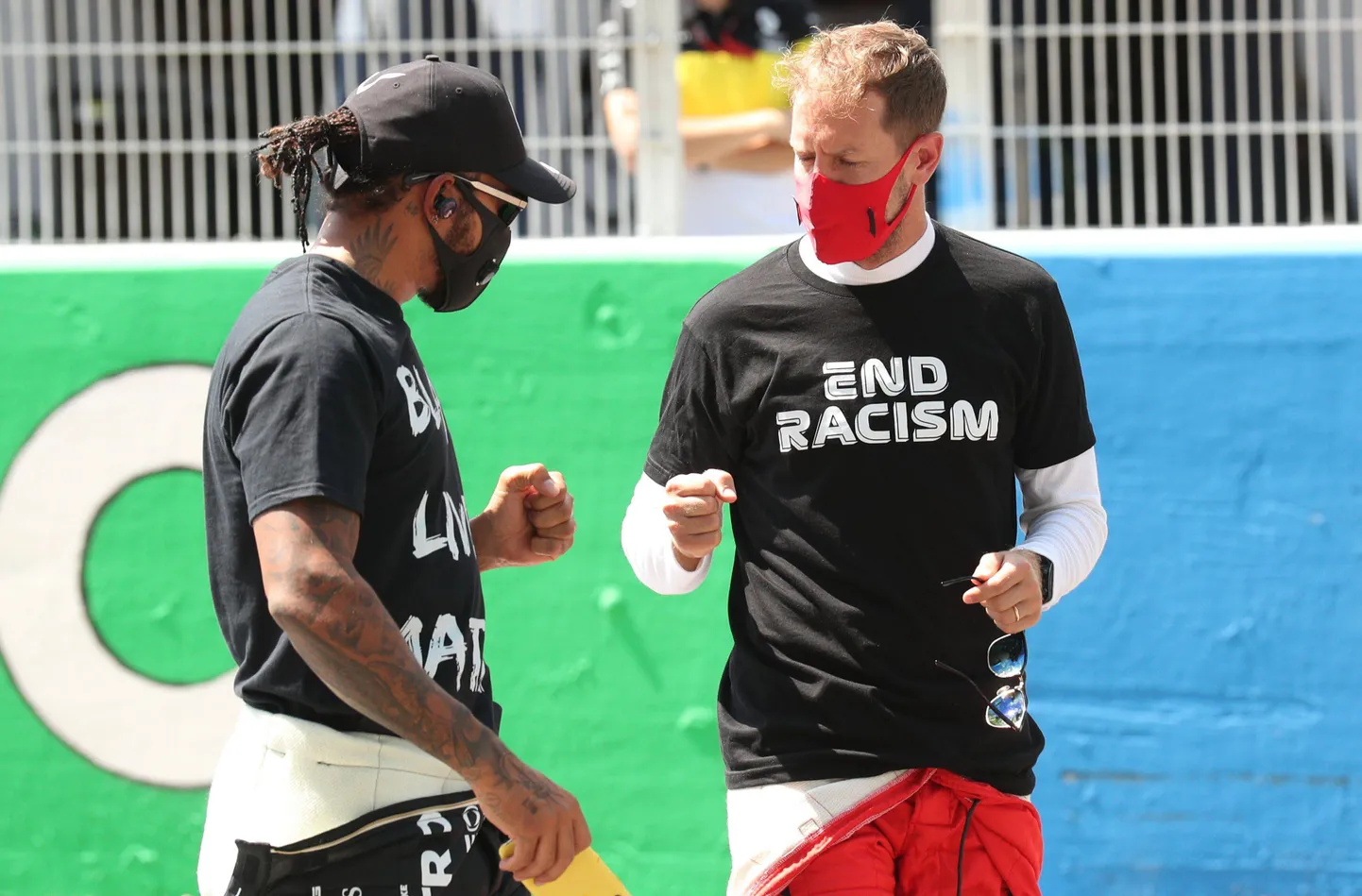 Lewis Hamilton ja Sebastien Vettel Hispaania GP-etapil