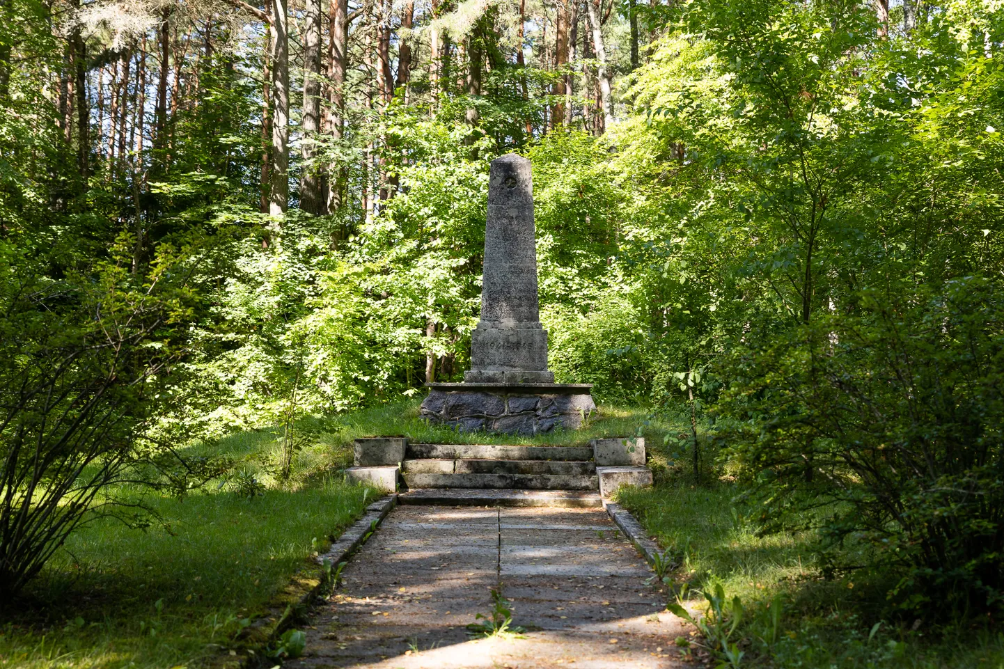 Leisi aleviku ainus punamonument asub Pärna tänaval.
