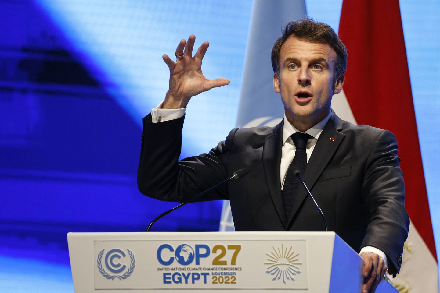 Emmanuel Macron COP27 kliimatippkohtumisel.