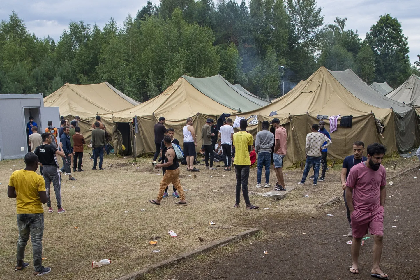 Лагерь беженцев в Литве.