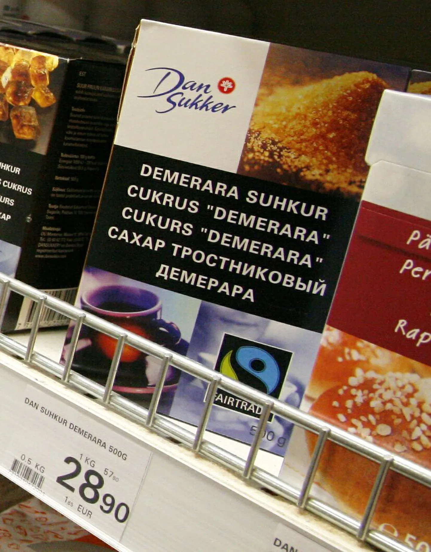 Õiglase kaubanduse märgiga suhkur.