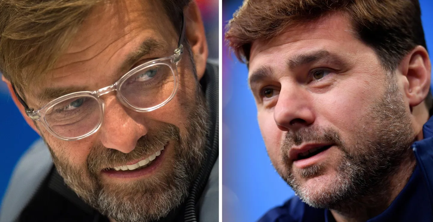 Liverpooli peatreener Jürgen Klopp ja Tottenhami peatreener Mauricio Pochettino.