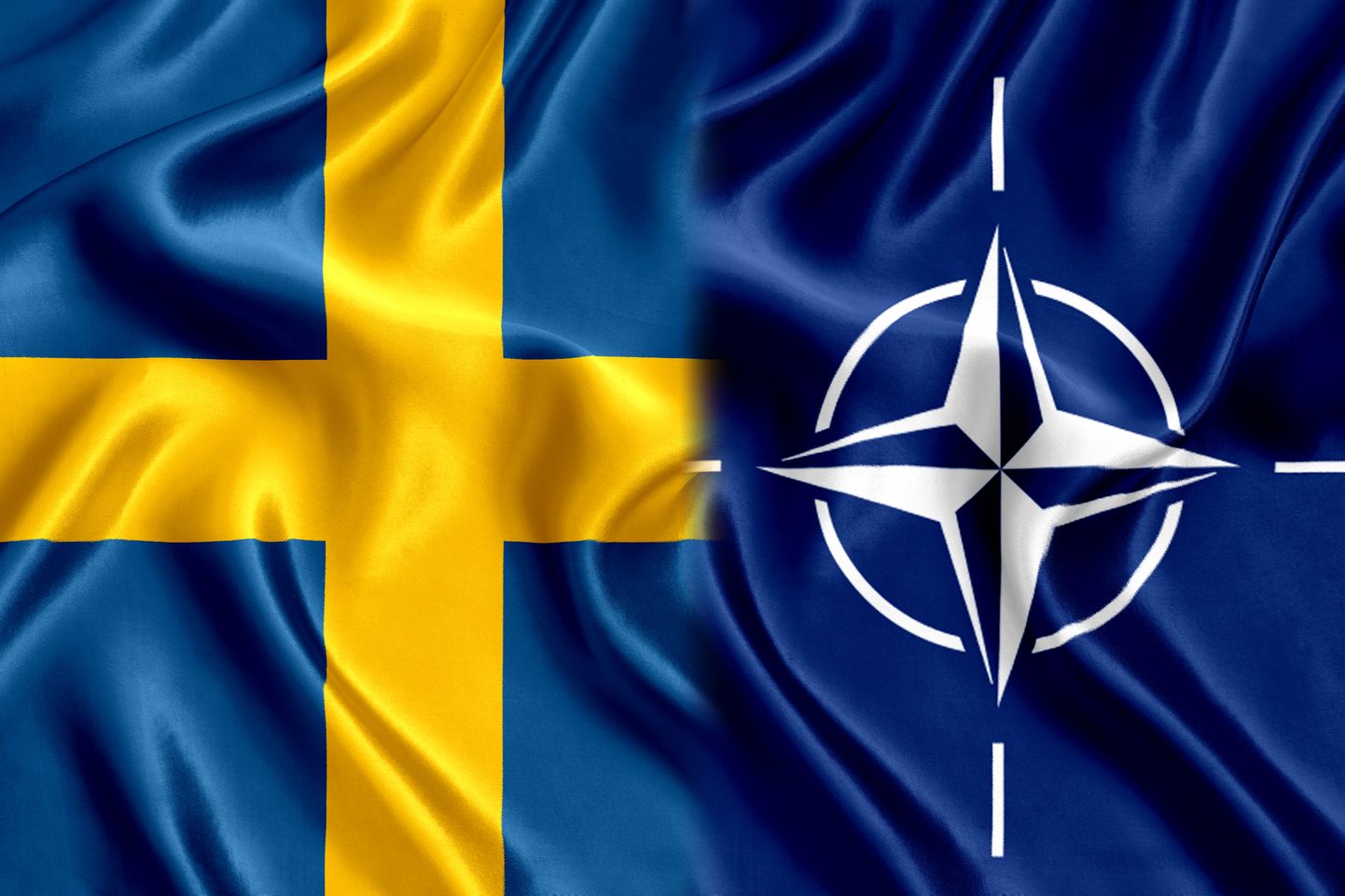 Rootsi ja NATO lipp.
