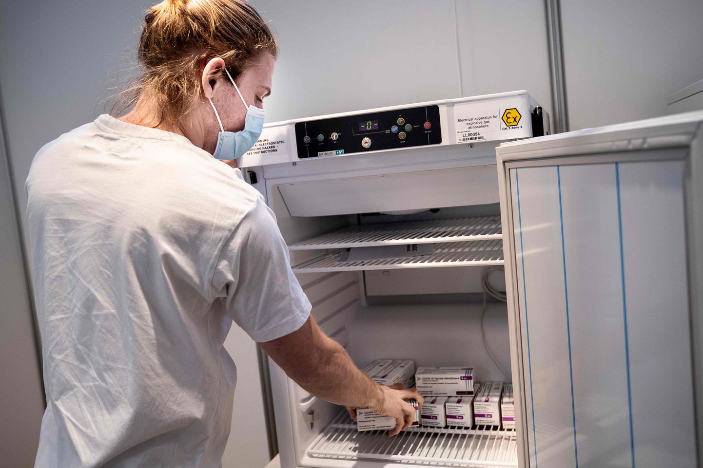 AstraZeneca vaktsiinid ühes Kopenhaageni vaktsineerimiskeskuses.