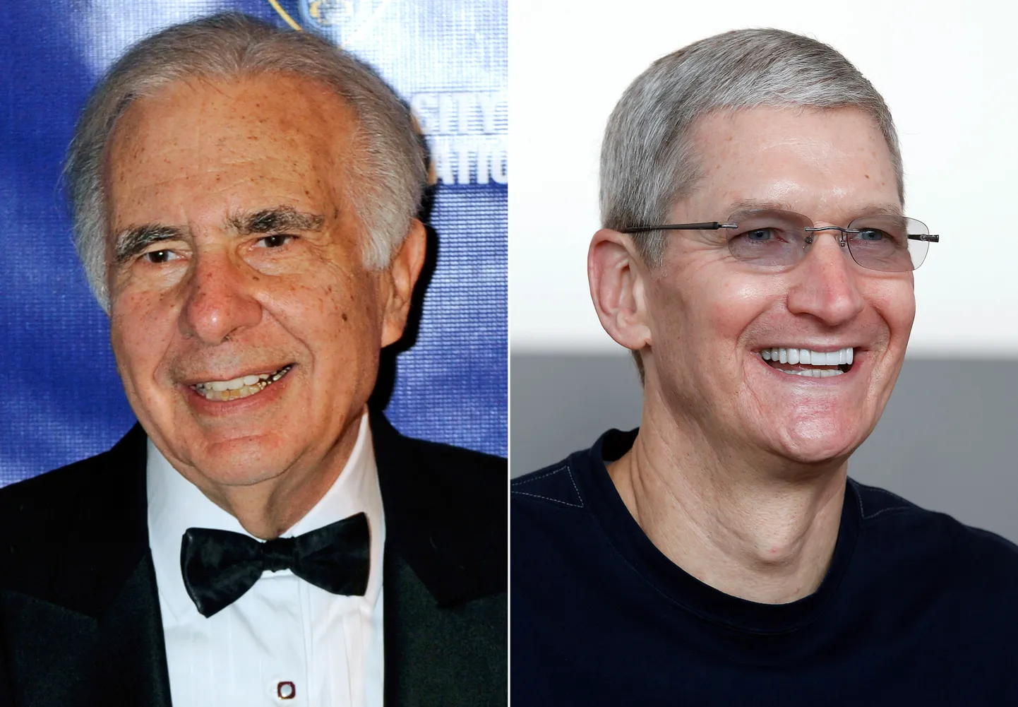 Carl Icahn (vasakul) ja Tim Cook (paremal)